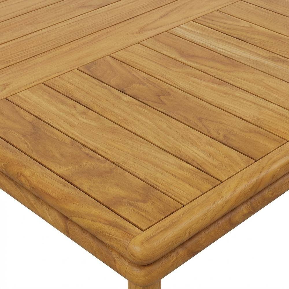 Alt View 1. Outdoor Escape - Modern Teak Wood Outdoor Coffee Table for Patio or Garden Use - Brown.