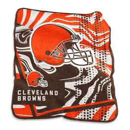 Logo Brands - Cleveland Browns 50" x 60" Swirl Raschel Throw Blanket - Multicolor