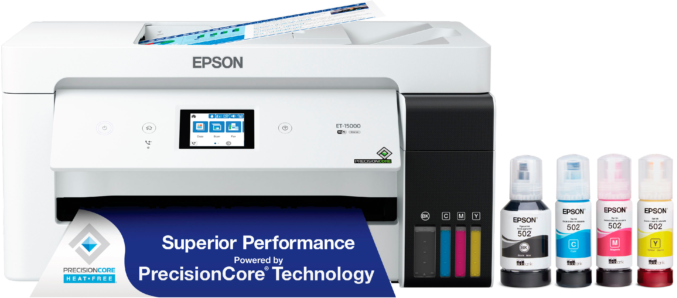 Epson - EcoTank ET-15000 Wireless All-In-One Supertank Inkjet Printer - White - Front_Zoom