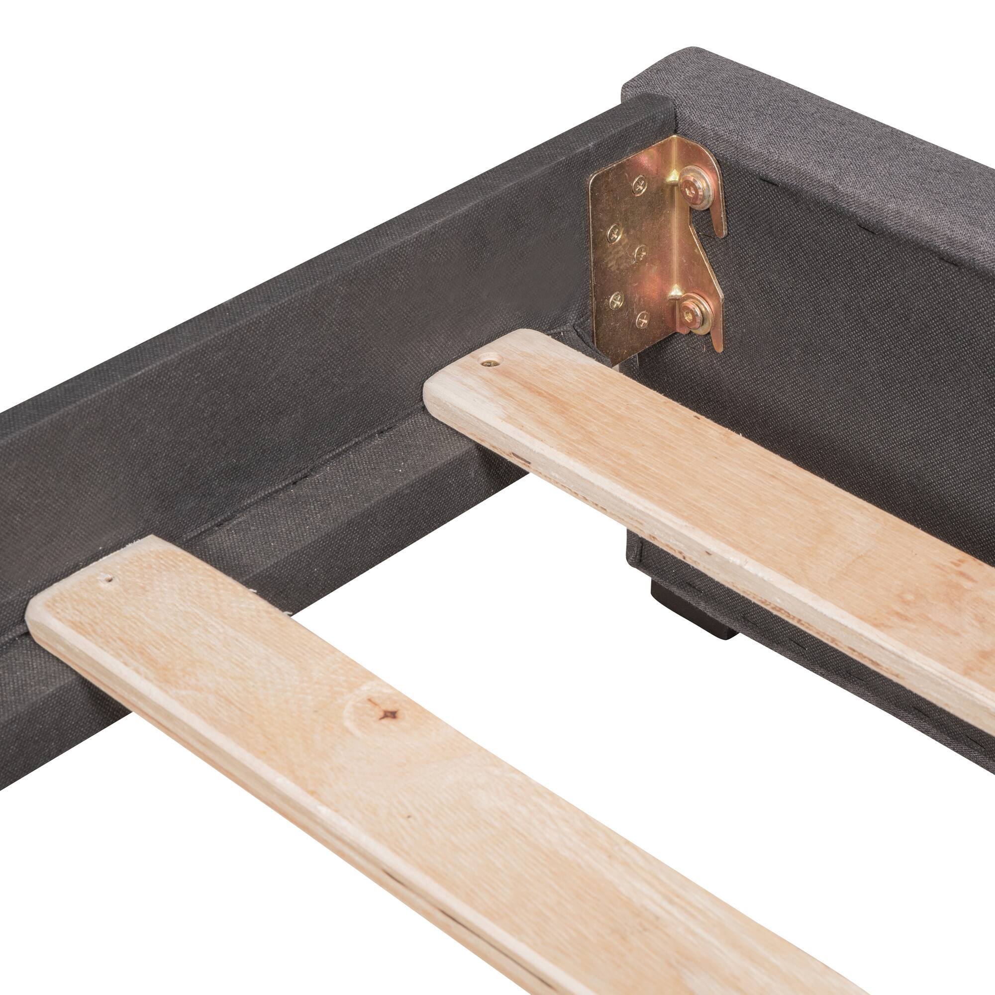 Alt View 9. Tiramisubest - Upholstered Daybed with 2 Storage Drawers Twin Size Sofa Bed Frame No Box Spring Needed, Linen Fabric (Gray) - Gray.