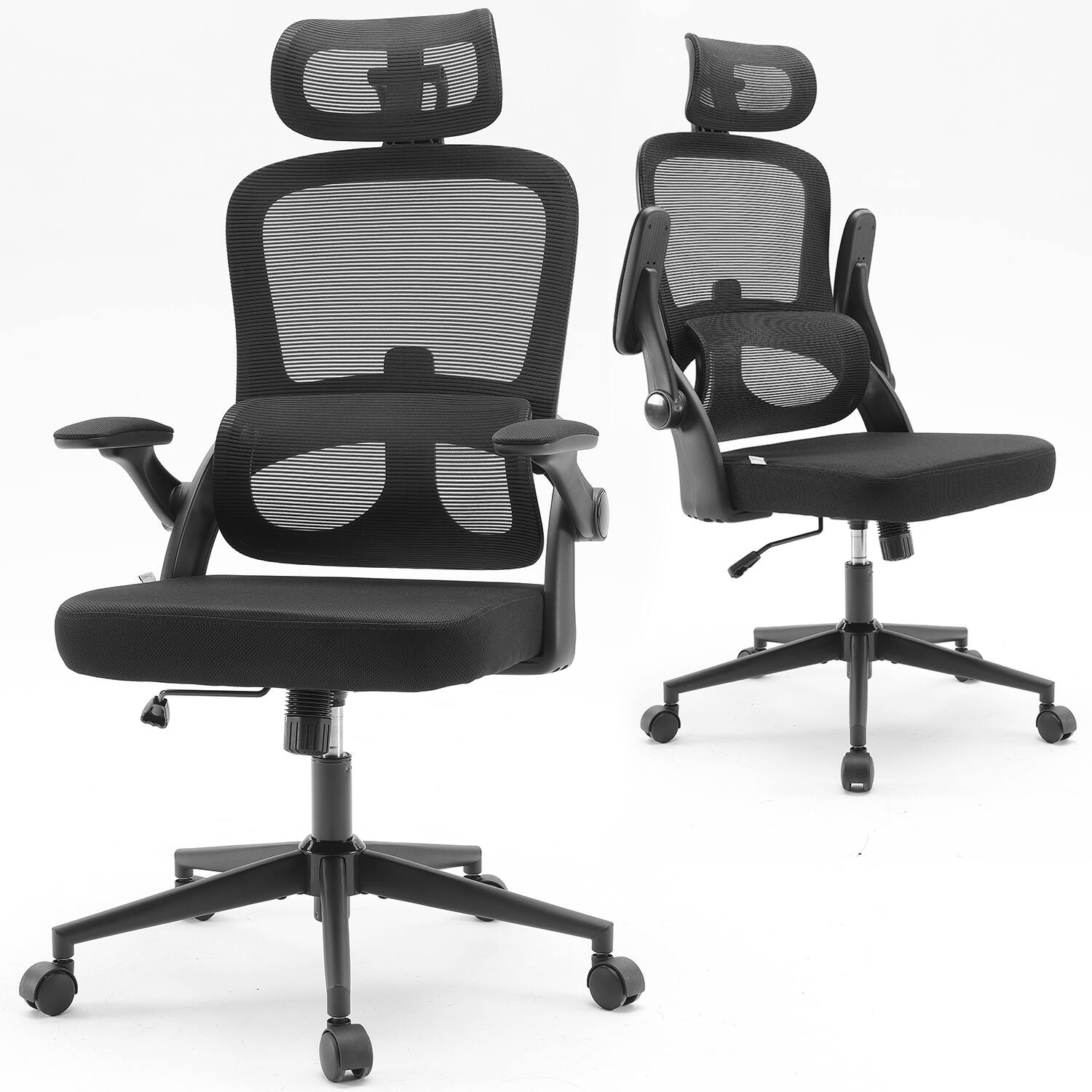 Alt View 6. SIHOO - Ergonomic High Back Office Chair with 3D Armrests and Adjustable 2D Headrest - BLACK.