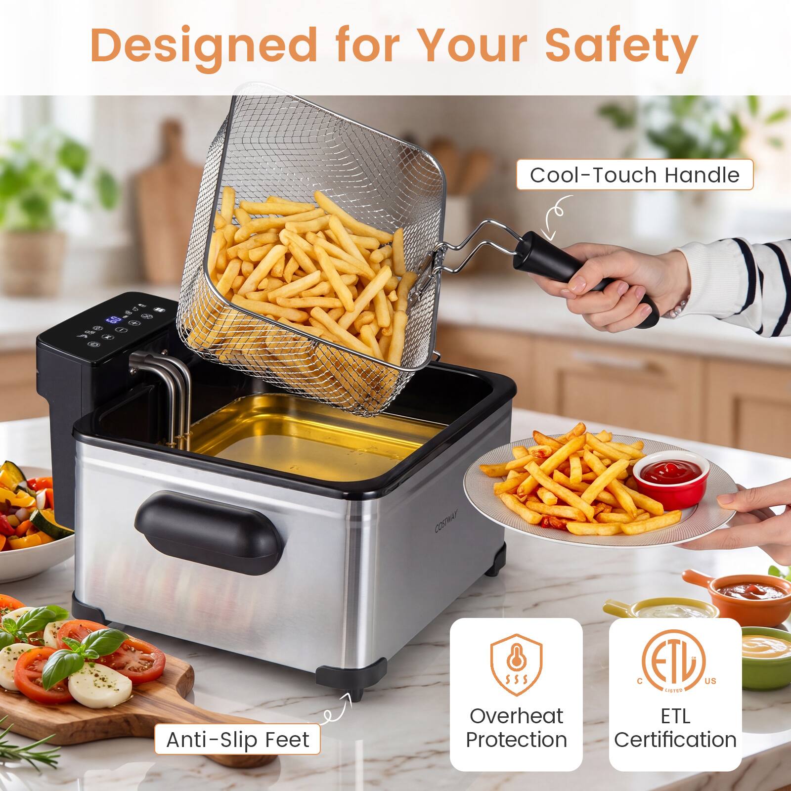 Designed for Your Safety

Cool-Touch Handle

Anti-Slip Feet

Overheat Protection

ETL Certification