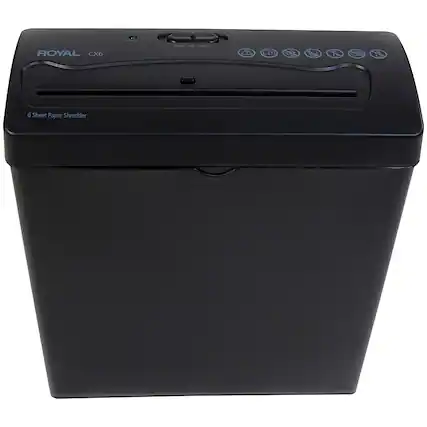 Front. Royal - 6-Sheet Crosscut Shredder - Black.