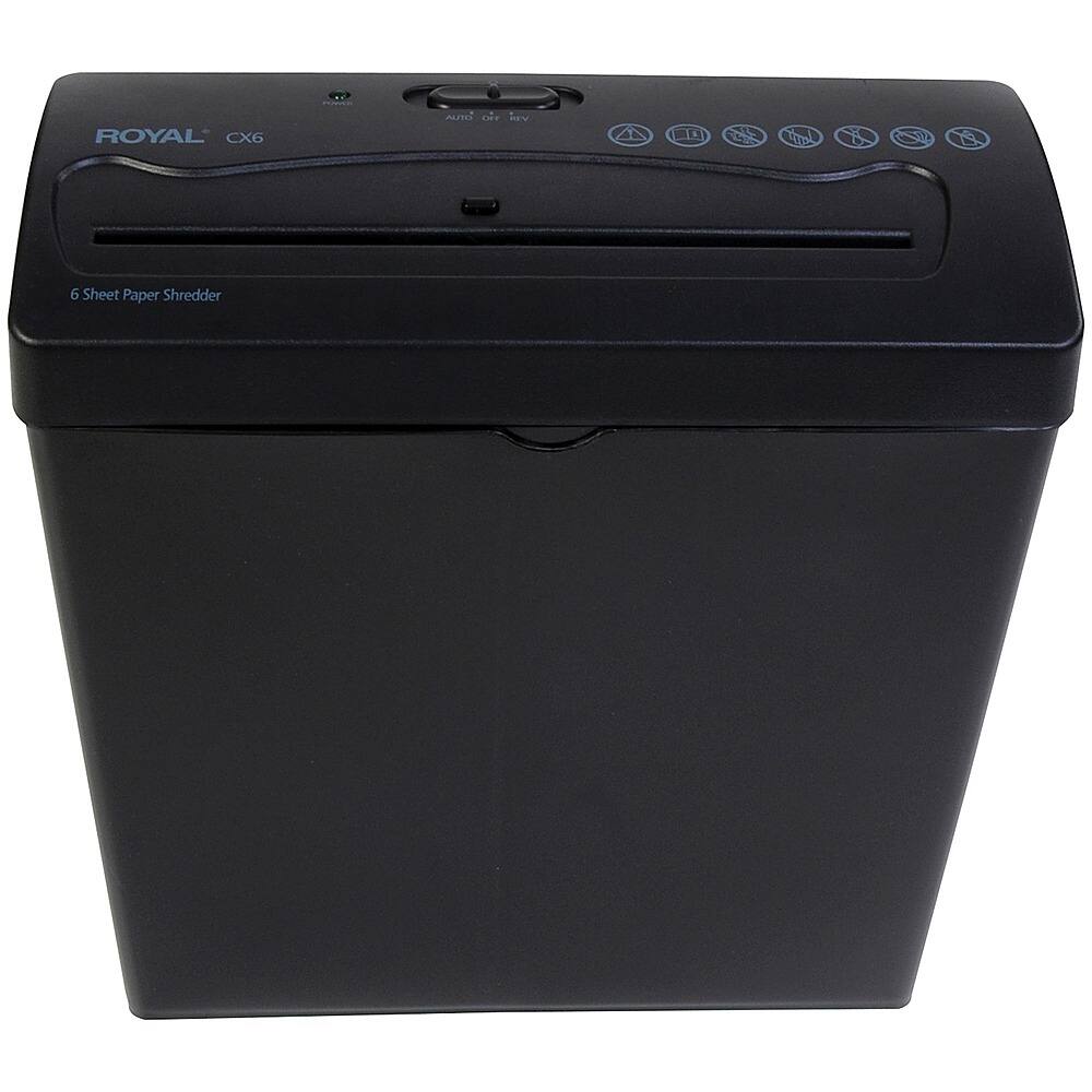 Front. Royal - 6-Sheet Crosscut Shredder - Black.