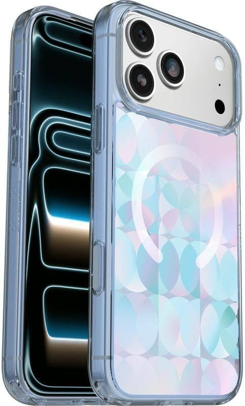 Left. OtterBox - OtterBox iPhone 17 Pro Max (Only) Bundle: Symmetry Series+ Case & Screen Protector - Snaps to MagSafe - Ultra-Sleek - Opal Prism (Clear/Multicolor).