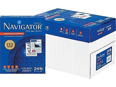 Navigator - Premium 8.5" x 11" Multipurpose Paper, 24 lbs., 99 Brightness, 500/Ream, 10 Reams/Carton (NMP1124) - White