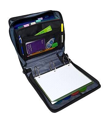 Alt View 4. Case It - Mighty Zip Tab 3" 3-Ring Zipper Binders - Black.