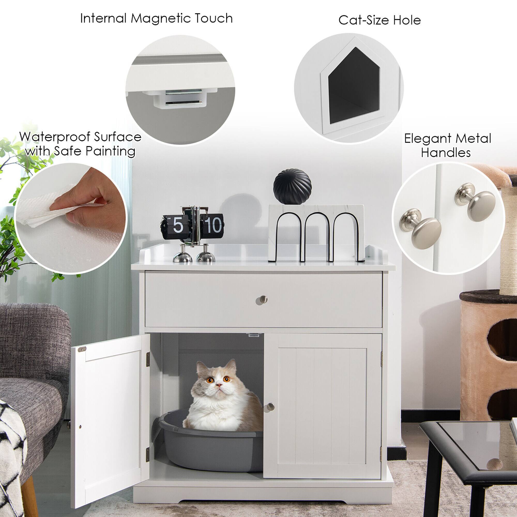 Internal Magnetic Touch  
Waterproof Surface with Safe Painting  
Cat-Size Hole  
Elegant Metal Handles