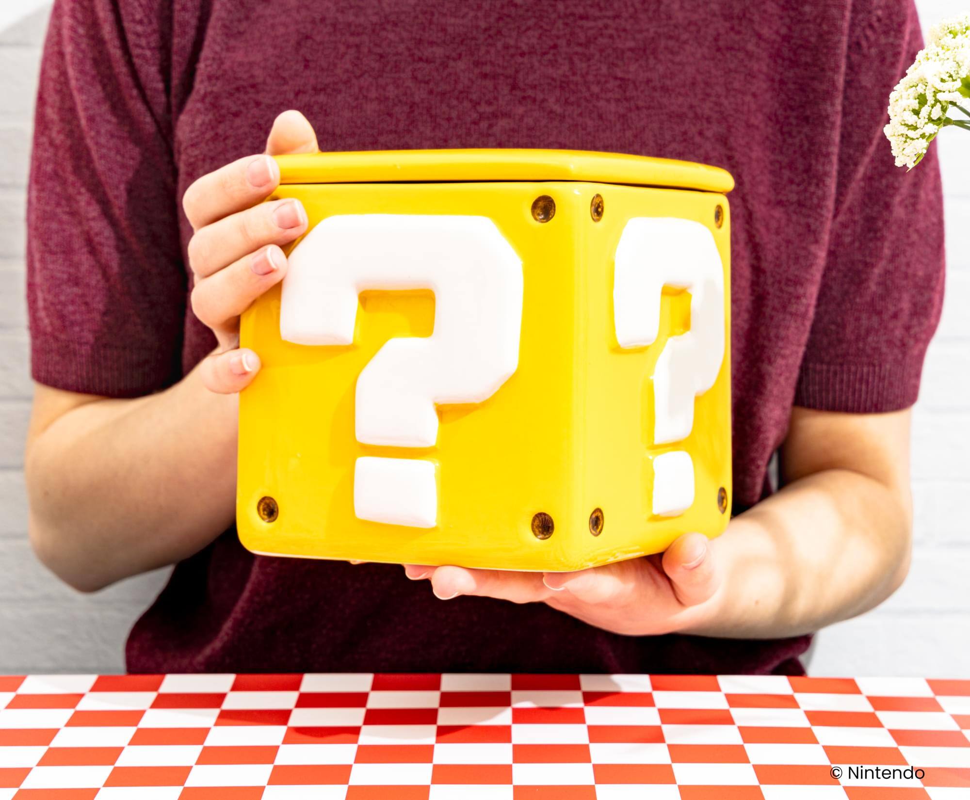 Alt View 5. Pyramid America - Super Mario Bros. Question Mark Block Ceramic Storage Jar - Yellow.