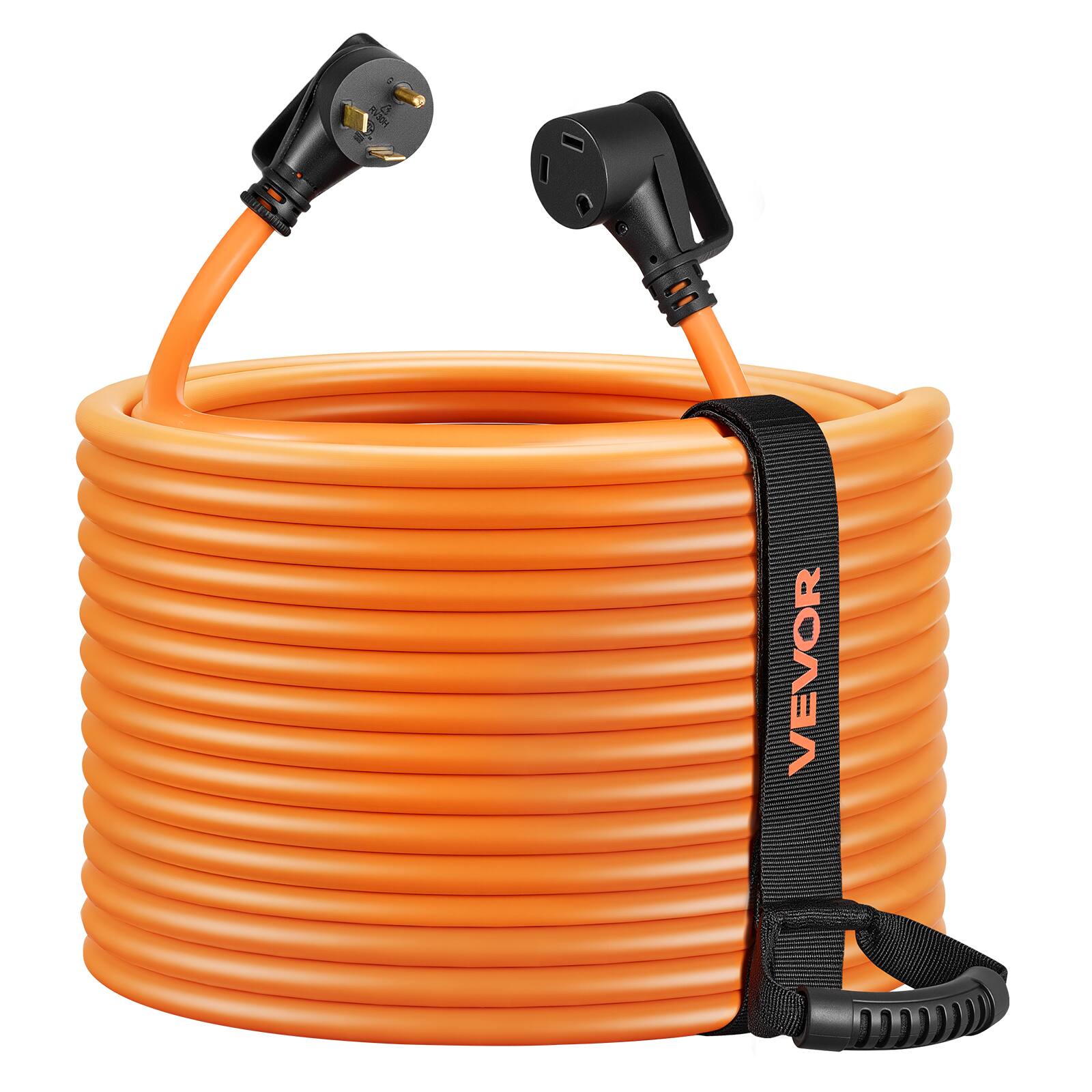 Alt View 5. VEVOR - 30 Amp 100 Feet RV Extension Cord, 125V 2500W, Heavy Duty 10/3 Gauge STW RV Power Cord, NEMA TT-30P to NEMA TT-30R - Orange;Black.