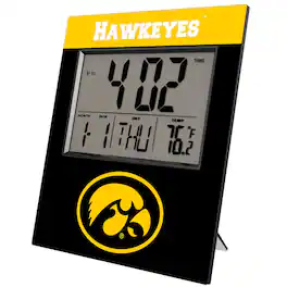 Keyscaper - Iowa Hawkeyes Color Block Digital Desk Clock - Multicolor