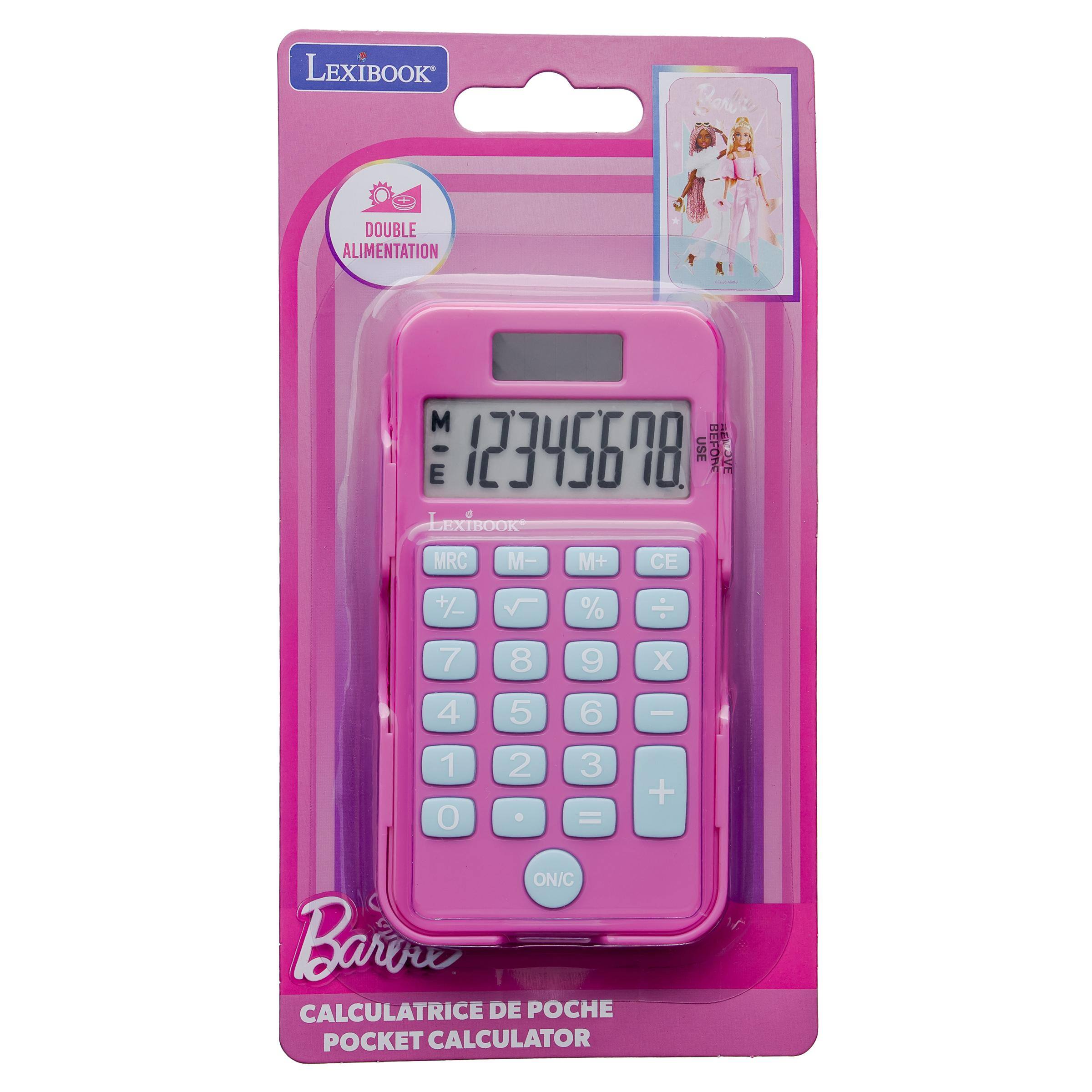LEXIBOOK  
DOUBLE ALIMENTATION  
MIE 12345678 USE BEFORE  
LEXIBOOK MRC M- M+ CE  
+/-
%
7
8
9
X
4
5
6
-
1 0
2 0
3 =
+
ON/C  
Borne CALCULATRICE DE POCHE POCKET CALCULATOR