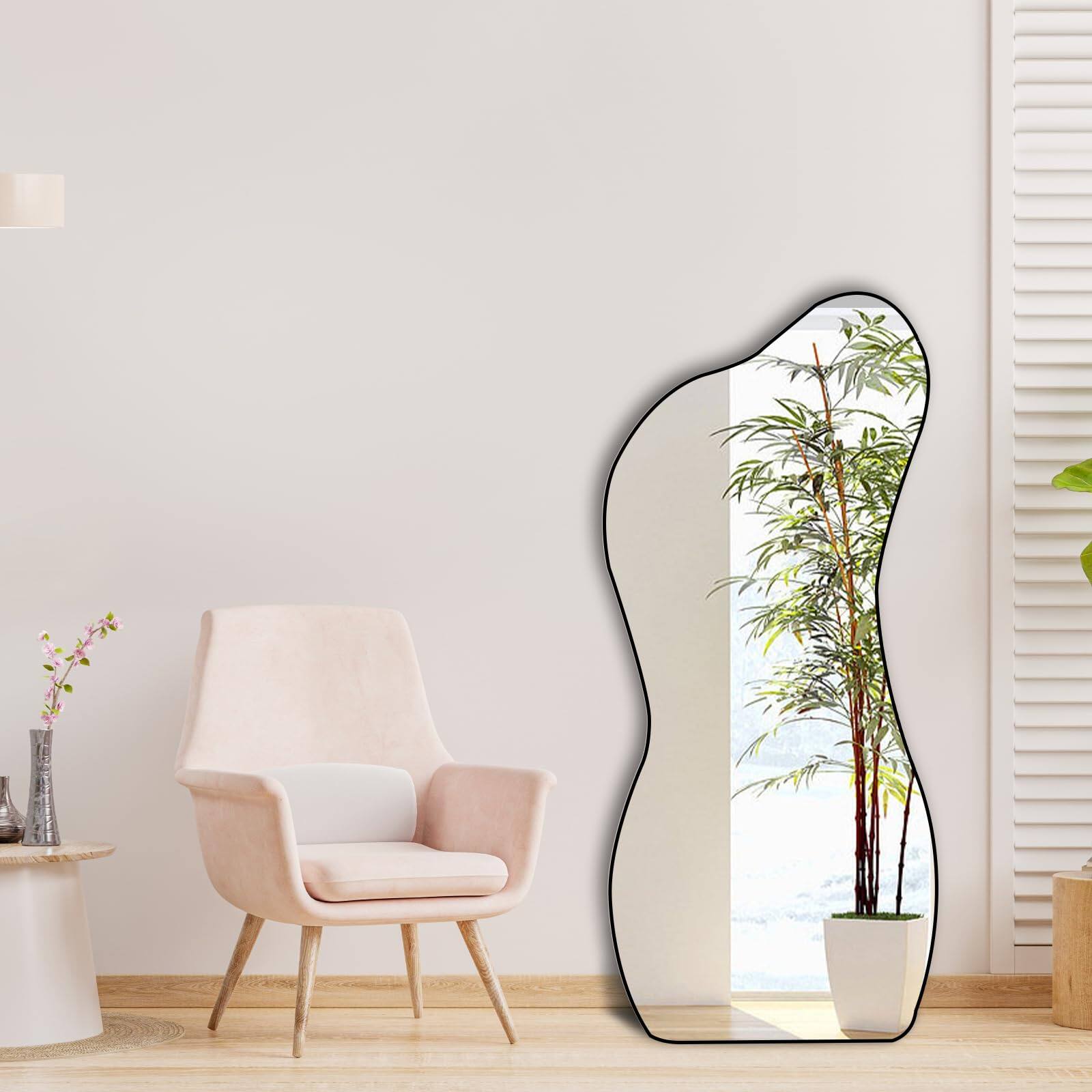 Dazzling Pops Irregular Mirror Asymmetrical Wall 47 Frameless Abstract ...