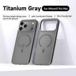 Dteck - Frosted Semi-transparent Shockproof Magnetic Phone Case For Apple iPhone 17 Pro Max - Gray
