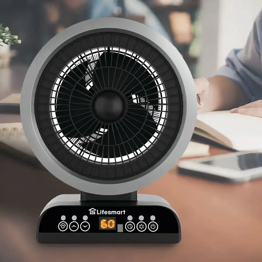 Alt View 17. Lifesmart - 2 in 1 Digital Fan Heater with Oscillation - Black.