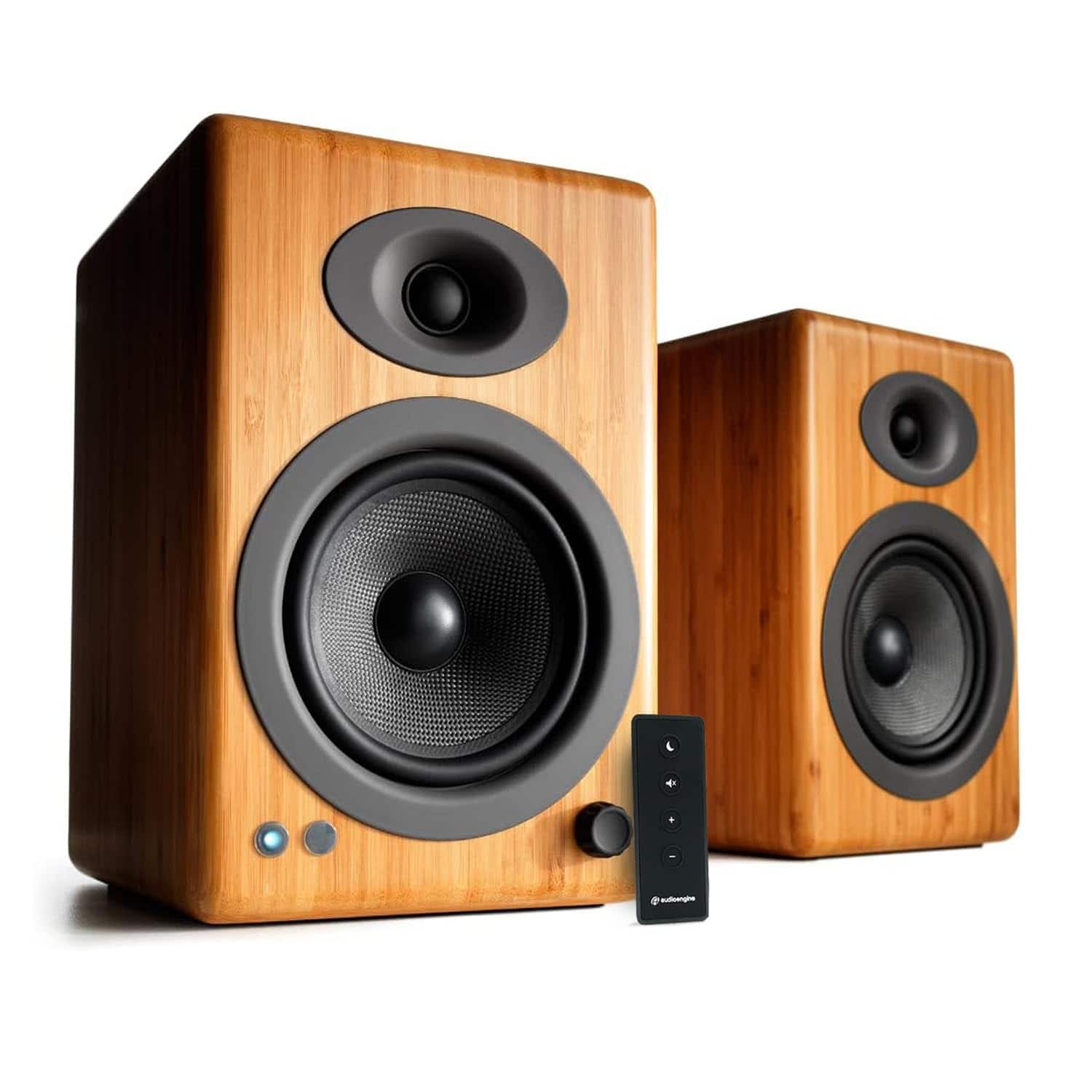 Pacoar Cade - Bookshelf Speakers Stereo Music Gaming Turntables Home Theater Systems Studio Monitors - Bamboo-A5+ Wired