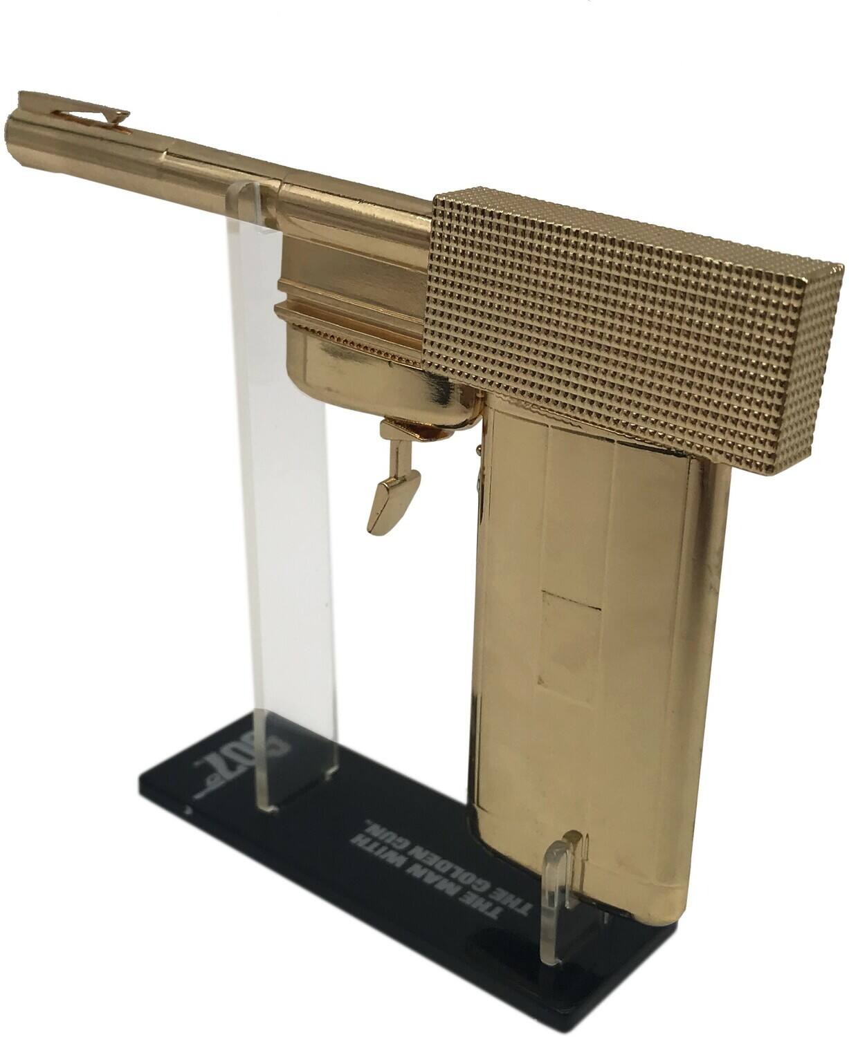 The text on the image reads:

"THE GOLDEN GUN
THE GOLDEN GUN
THE GOLDEN GUN"