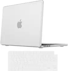 Front. Fintie - Matte Case with Keyboard Skin for MacBook Air 13.6 Inch A2681 A3113 A3240 A3449 (2022-2026 Release) Hard Shell Cover - Frost Clear.