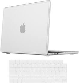 Fintie - Matte Case with Keyboard Skin for MacBook Air 13.6 Inch A2681 A3113 A3240 A3449 (2022-2026 Release) Hard Shell Cover - Frost Clear