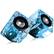 Front Standard. iSound - Ice Crystal Clear Compact Speakers - Transparent Blue.