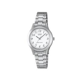 Casio - Women’s Stainless Steel Analog Watch with White Dial - LTP-1128A-7B - Silver
