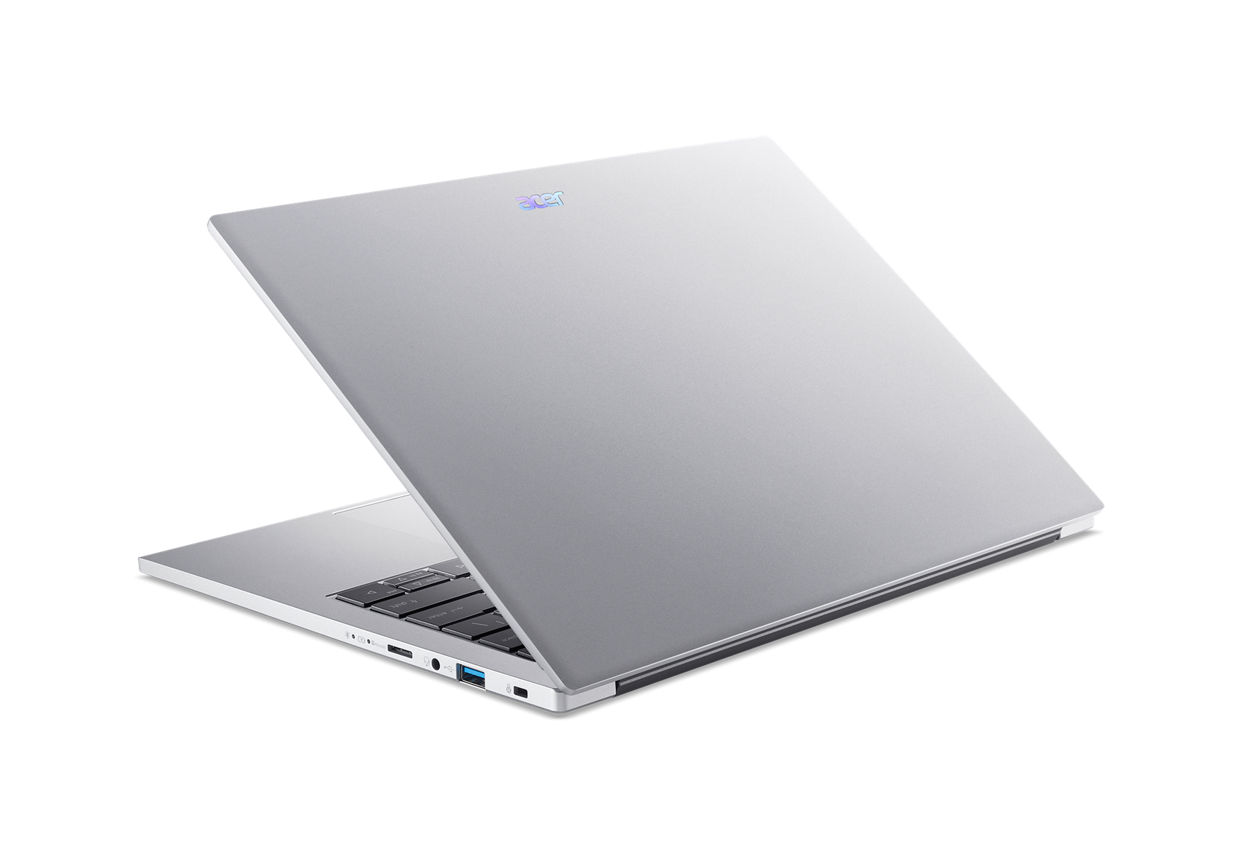Back. Acer - Aspire 14 AI Copilot+ PC 14" WUXGA 120Hz Touch Laptop, Ryzen AI 7 445, 16GB LPDDR5X, 1TB SSD - A14-A71MT-R4SF - Silver.