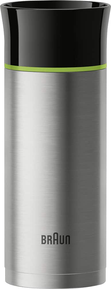 Braun - 11.6-Oz. Thermal Cup - Black, Green, Brushed stainless steel - Angle_Zoom
