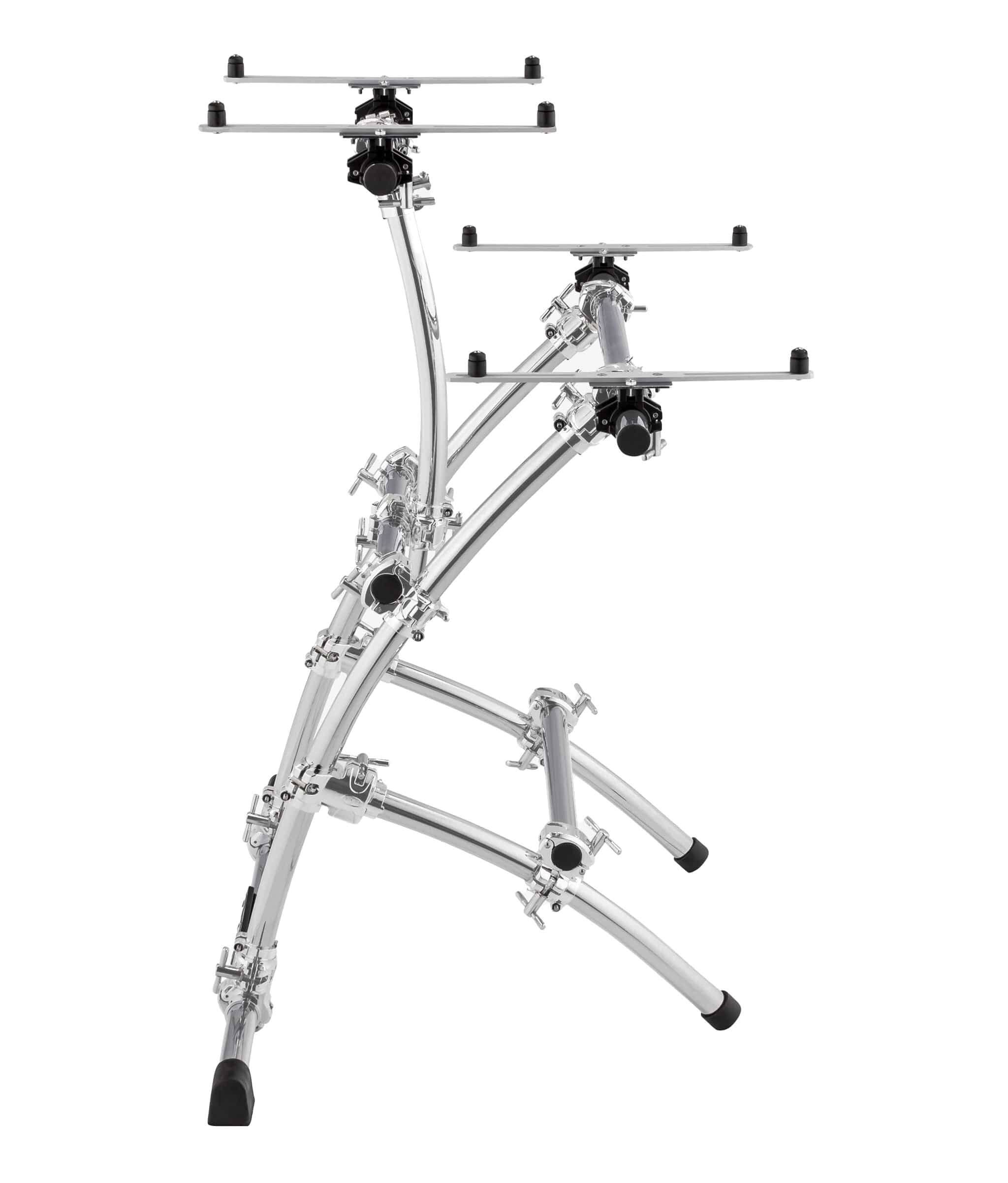 Angle. Gibraltar Hardware - Double Key Tree Large 2-Tier Keyboard Stand, Dual-tier Keyboard Stand with Memory Locks 88-key, Chrome.