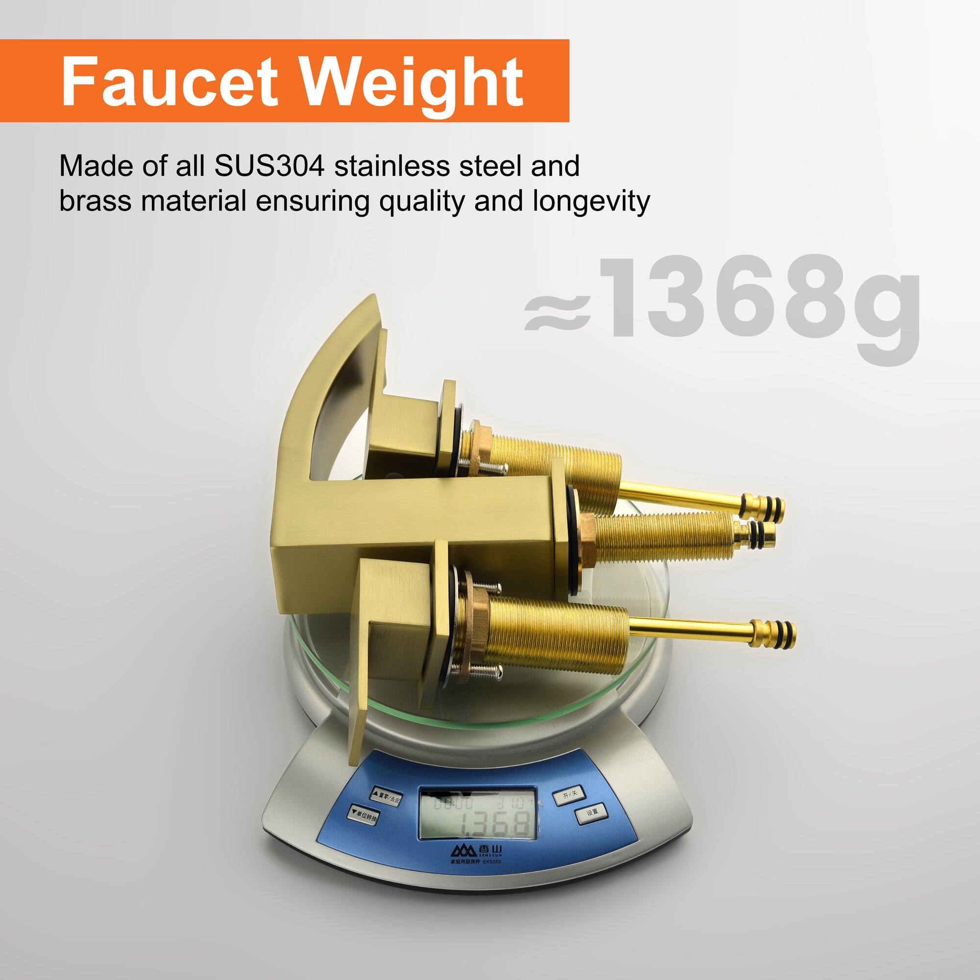 Faucet Weight

Made of all SUS304 stainless steel and brass material ensuring quality and longevity

≈1368g