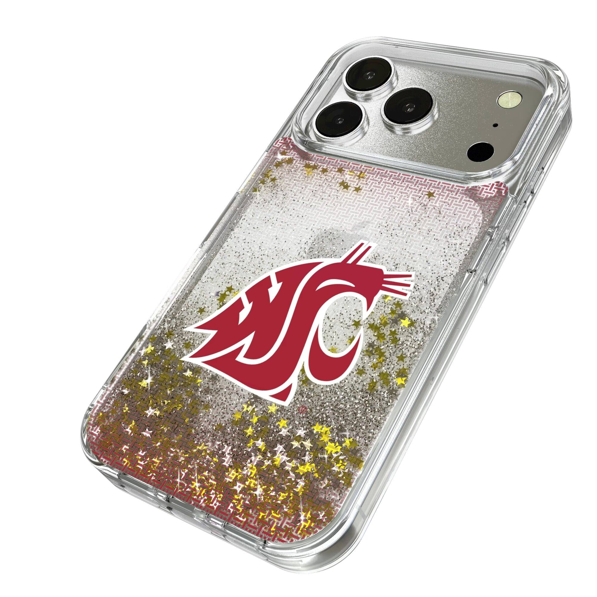 Alt View 1. Keyscaper - Washington State Cougars Linen Logo iPhone Glitter Case - 13 - Multicolor.