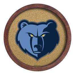 The Fan-Brand - Memphis Grizzlies 20.25'' Round Faux Barrel Framed Cork Board - Multicolor