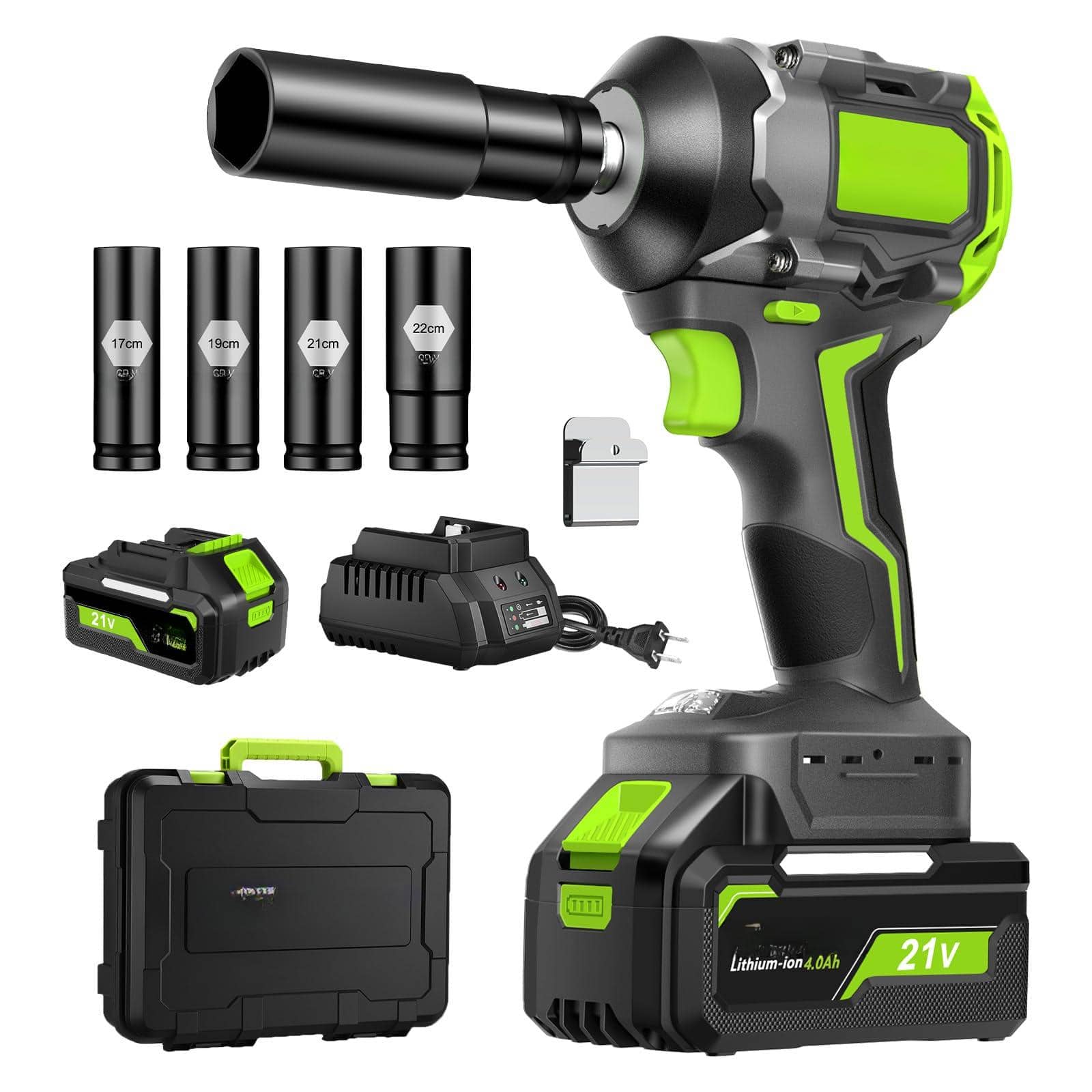 JETRANSPORT - Cordless Impact Wrench 1/2 Inch: Brushless Kit - Max 1200n.m (885ft-lbs) High Torque Driver For Car Tire - 850N.m with 1 Battery
