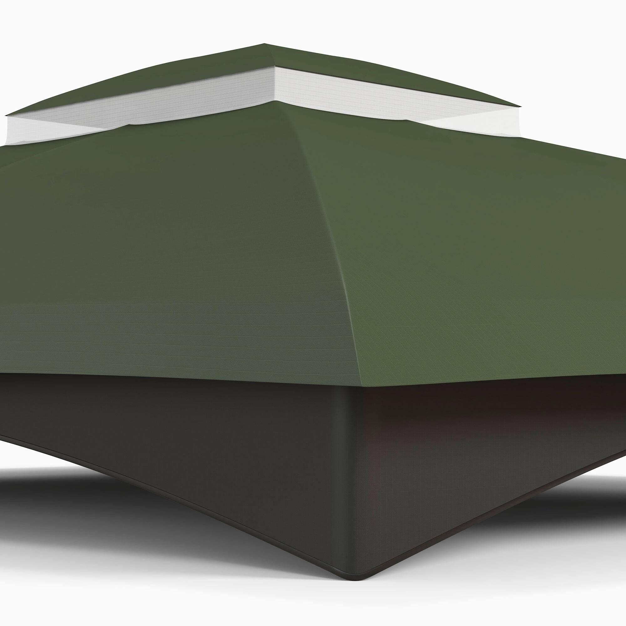 Alt View 7. Outsunny - 10' x 12' Gazebo Canopy Replacement, 2-Tier Outdoor Gazebo Cover Top Roof with Drainage Holes - Green.