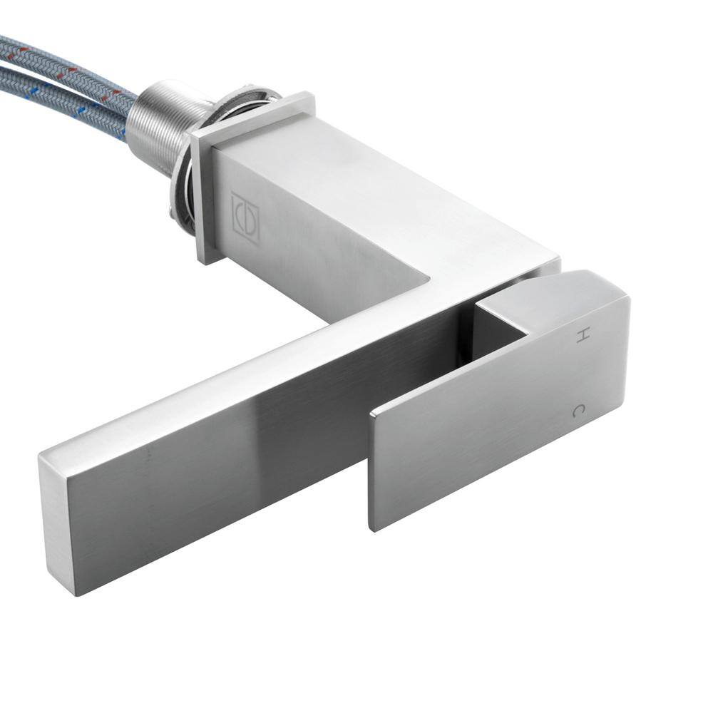 Angle. Elegant Kitchen and Bath - Jakob Single Hole Single Handle Bathroom Faucet in Brushed Nickel - Brushed Nickel.