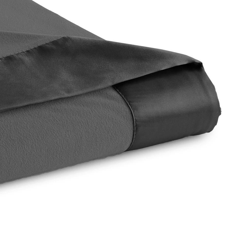 Left. Shavel Home Products - Shavel Home Products Micro Flannel All Seasons Lightweight Sheet Blanket in Hazelnut - Hazelnut.