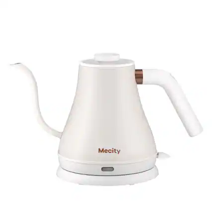 Front. Mecity - Mecity Basic Gooseneck Kettle, Stainless Steel, Fast Heating, Auto Shut Off, 0.8 L, 1000W, White - White.
