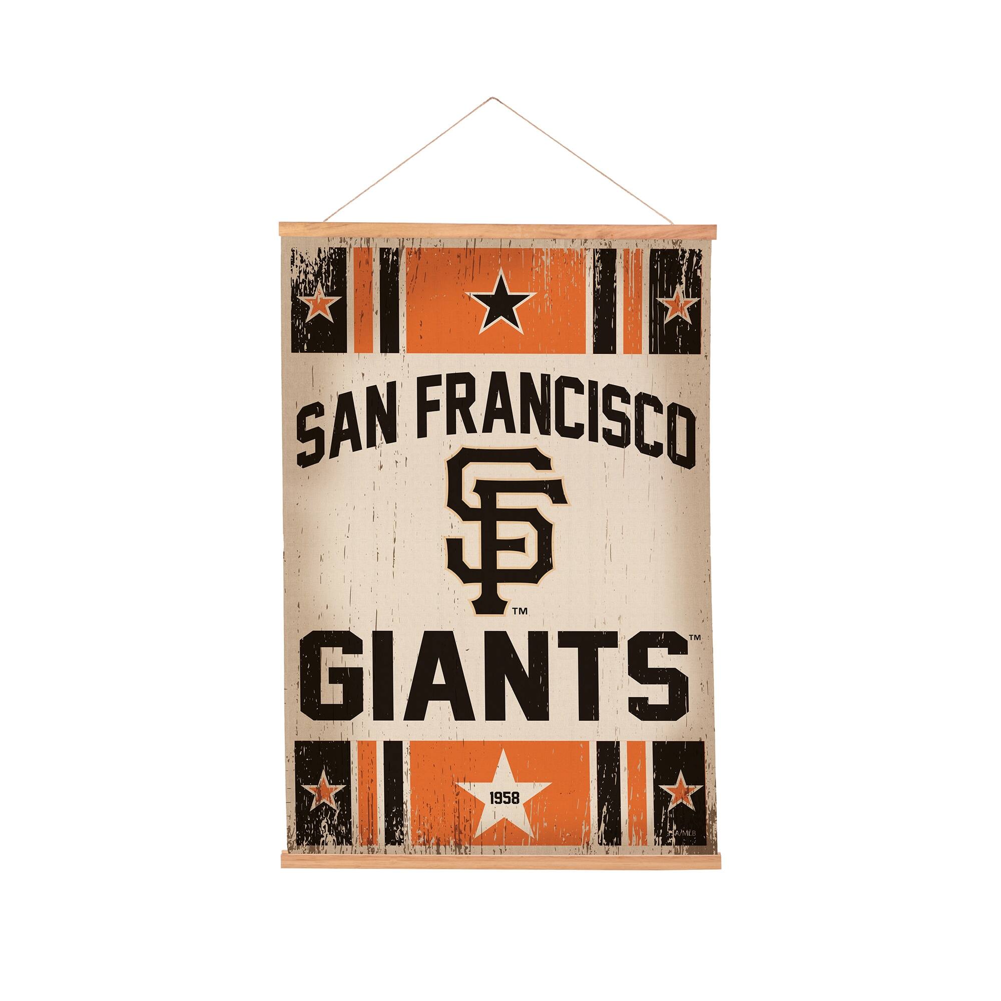 San Francisco Giants 24" x 36" Antique Style Canvas Wall Art Tapestry with Wood Frame