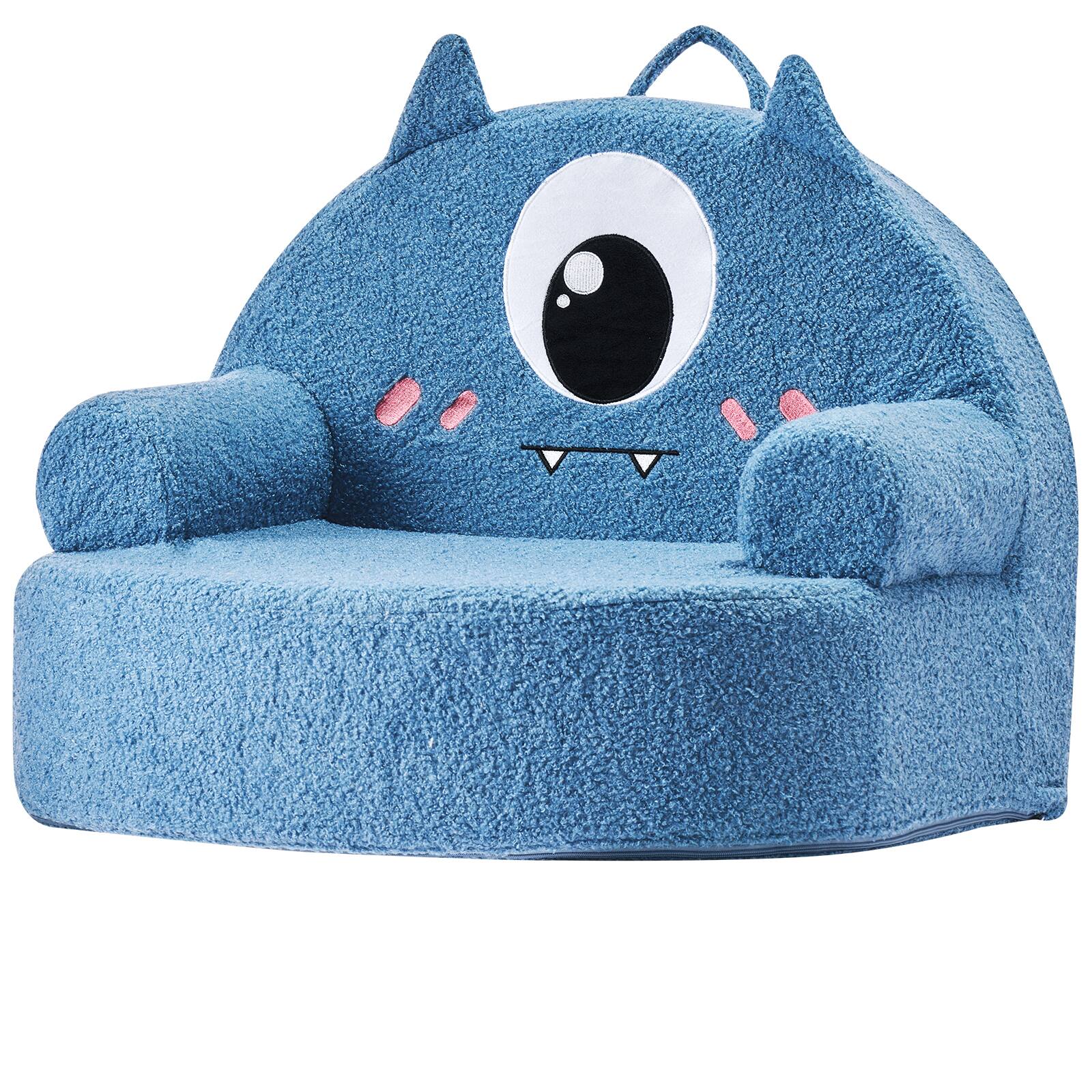 Alt View 5. VEVOR - Kids Chair Comfy, Monster Style Foam Toddler Chair with Armrests, Movable & Washable Kids Sofa Made of 28D Sponge - Blue.