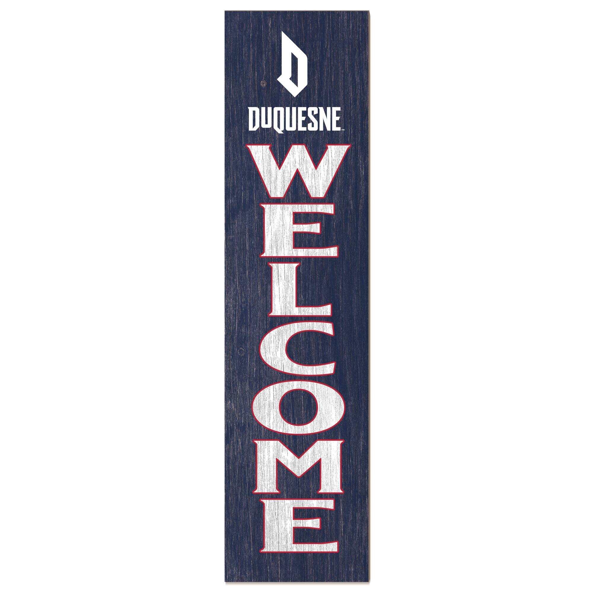Duquesne Dukes 12'' x 48'' Welcome Outdoor Leaner