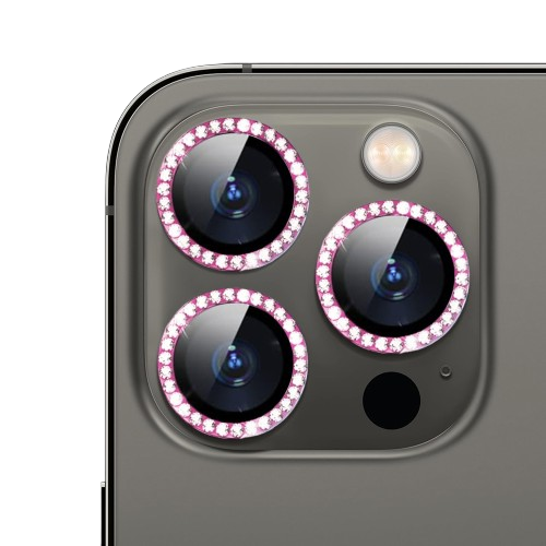 Clear with Pink Rhinestones