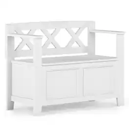 Simpli Home - Amherst Small Entryway Storage Bench - White