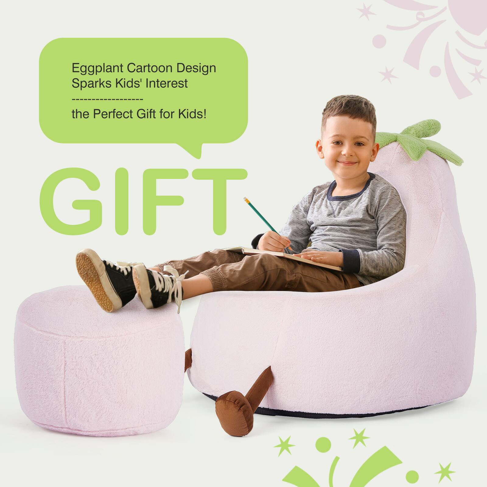 Eggplant Cartoon Design Sparks Kids' Interest  
the Perfect Gift for Kids!  

GIFT