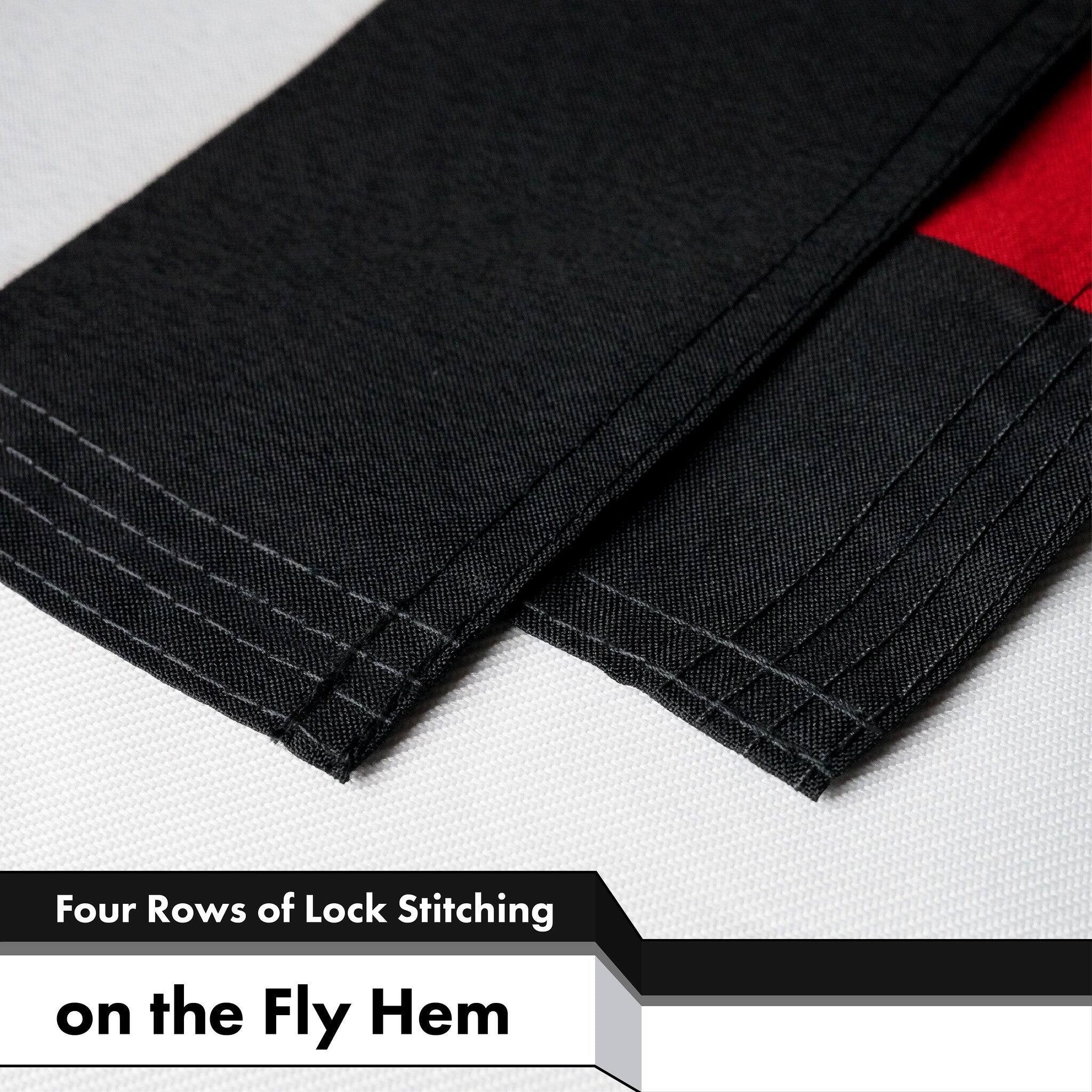 Four Rows of Lock Stitching on the Fly Hem
