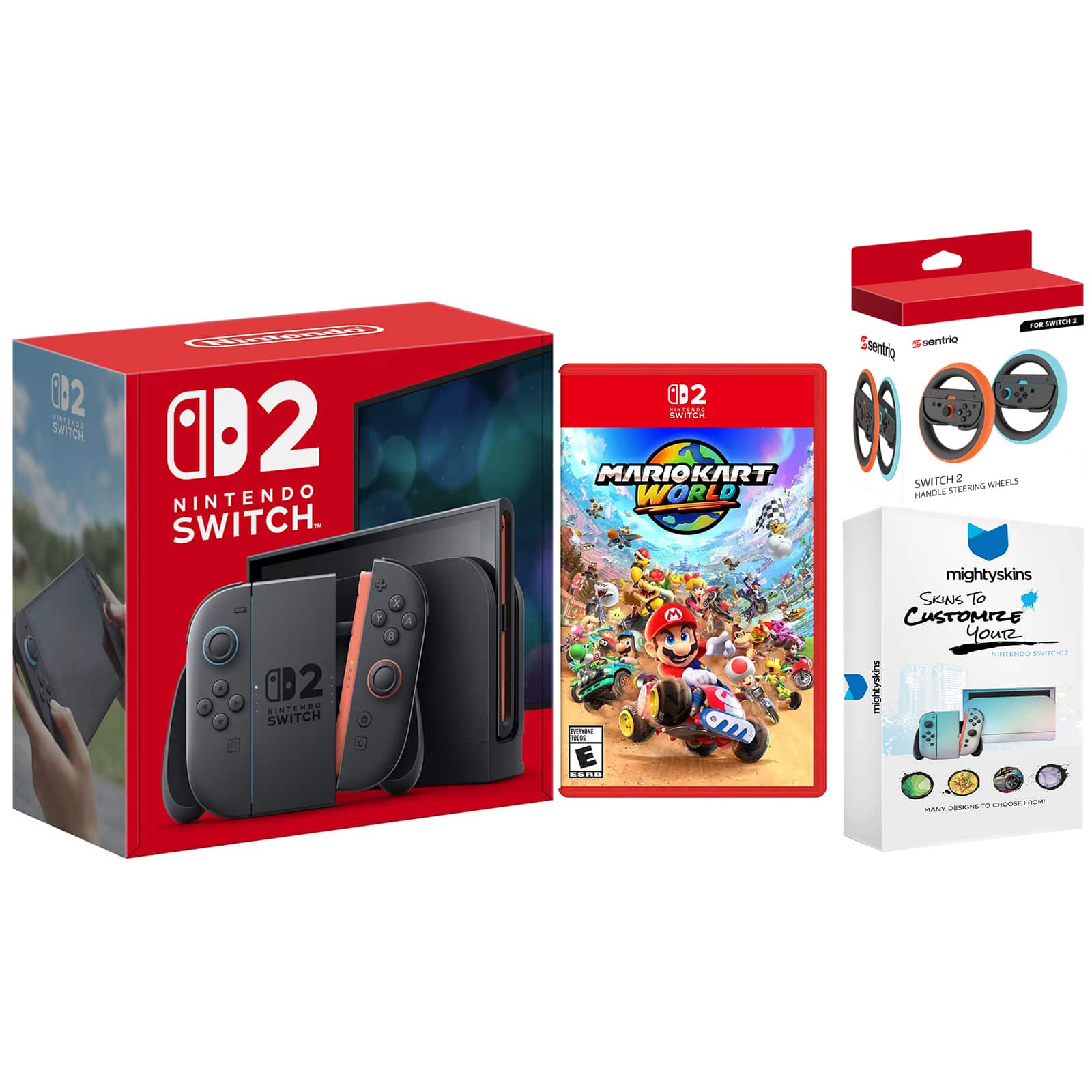 Switch 2 Console with Mario Kart World, Sentriq Joy Con Steering