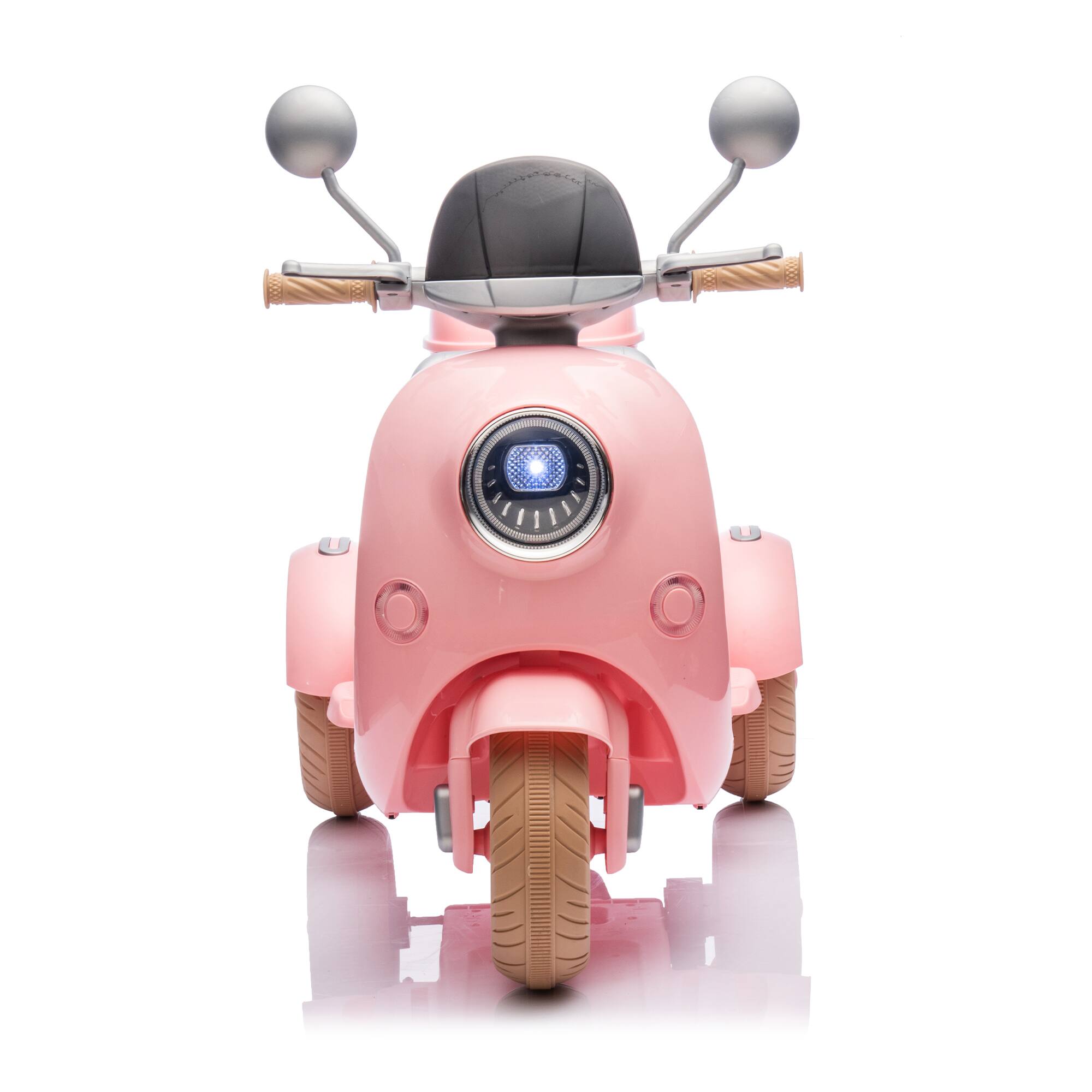 Alt View 7. ELEMENT ACE - Two-Seater Electric Motorcycle for Kids 3-6, Three-Wheel Ride-On Toy w/ Music, Bluetooth, USB, Trunk & Adult Seat - Pink.