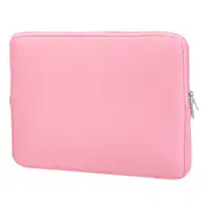 Front. Unique Bargains - Laptop Case - Polyester Computer Sleeve Carrying Bag, Shockproof Protective Cover for 14" Notebook - Pink.