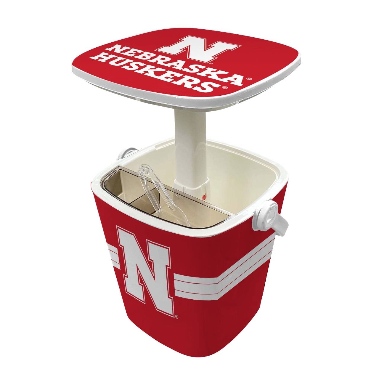 Alt View 1. Indigo Falls - Nebraska Huskers 16-Quart Mini Cool Bar Cooler - White.