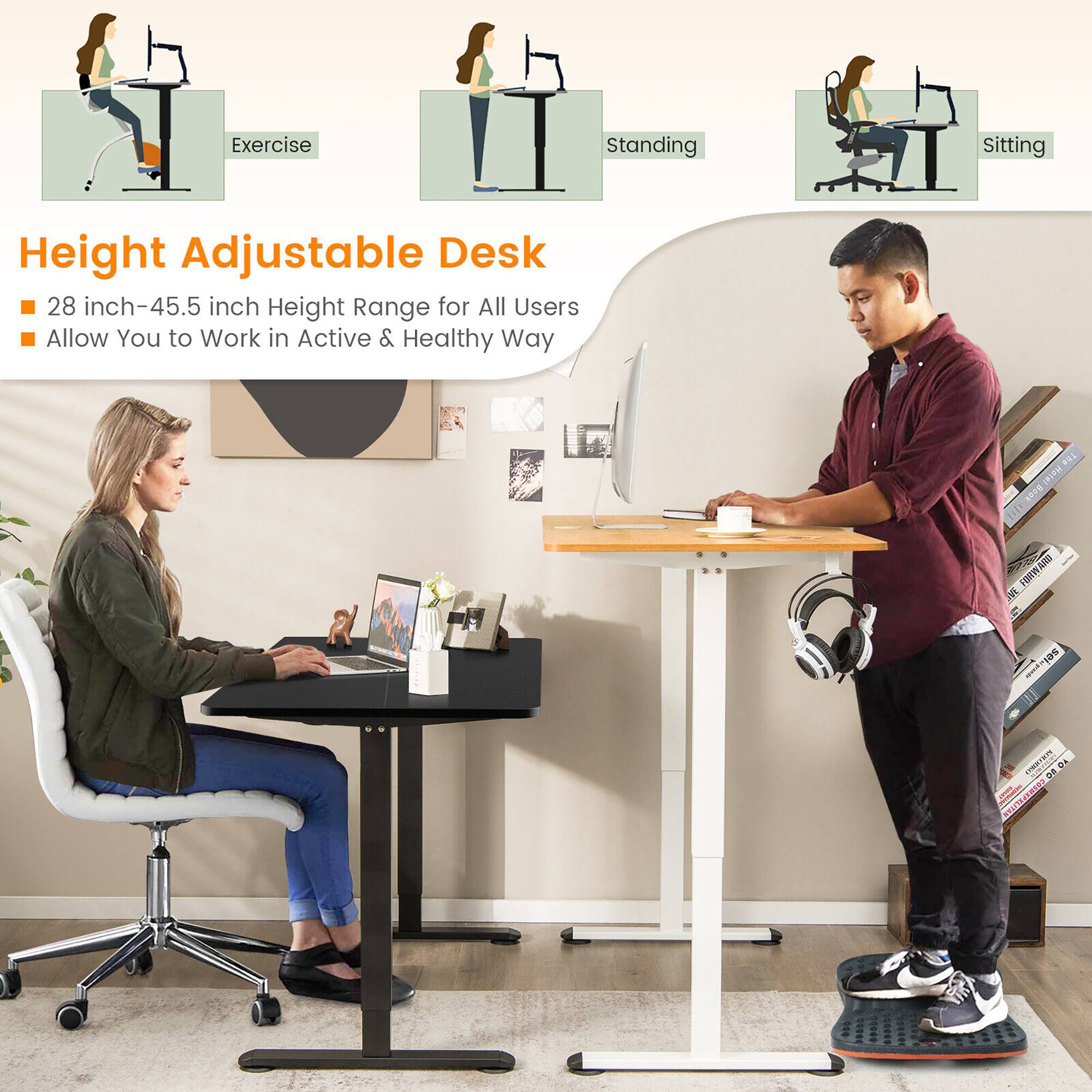 Height Adjustable Desk, 28 inch-45.5 inch Height Range for All Users, Allow You to Work in Active & Healthy Way, Exercise, Standing, Sitting
