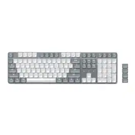Satechi - SM3 Full-Size Mechanical Keyboard, Backlit Bluetooth/2.4GHz/USB-C, 108 Keys - Light Gray/White
