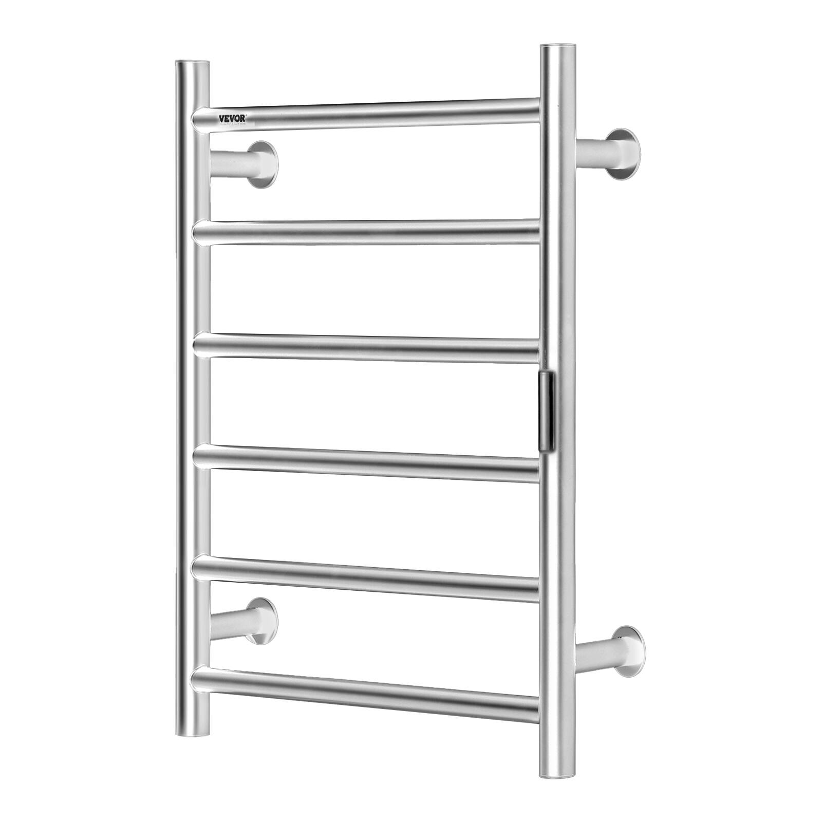 Alt View 5. VEVOR - 6 Bars Towel Warmer Rack, Wall Mounted Heated Towel Rack for Bathroom, IPX5 Waterpoof Towel Heater Rack - Silver.